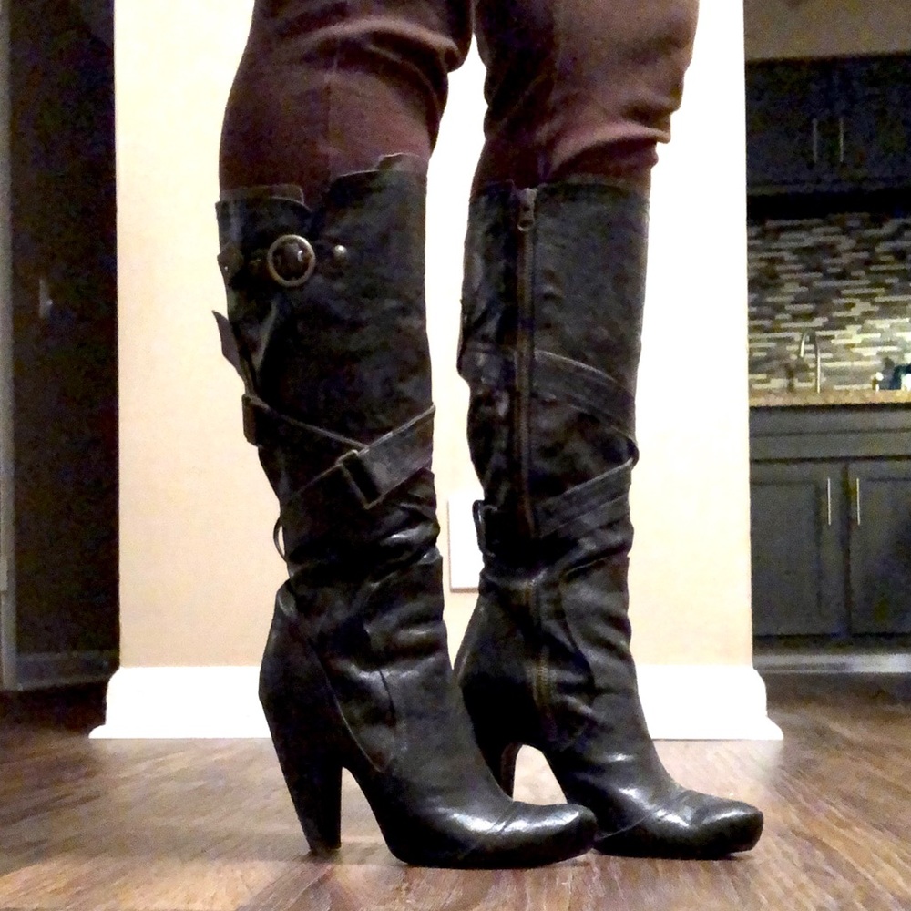Seychelles Tall Black Leather Boots
